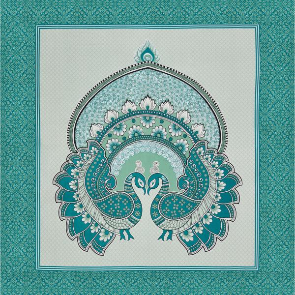 Double Bed Size Pure Cotton Jaipuri Bedsheet (Green)