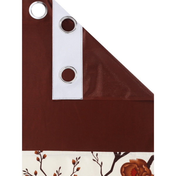 Polyester Semi Transparent Door Curtain (Pack of 2, Brown)