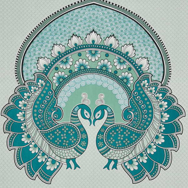 Double Bed Size Pure Cotton Jaipuri Bedsheet (Green)