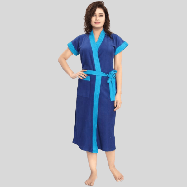 Free Size Bathrobe For Women (Navy Blue)