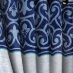 Polyester Semi Transparent Door Curtain (Pack of 2, Blue)