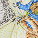 Double Bed Size Pure Cotton Jaipuri Bedsheet (Blue, Green)