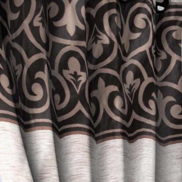 Polyester Semi Transparent Door Curtain (Pack of 2, Brown)