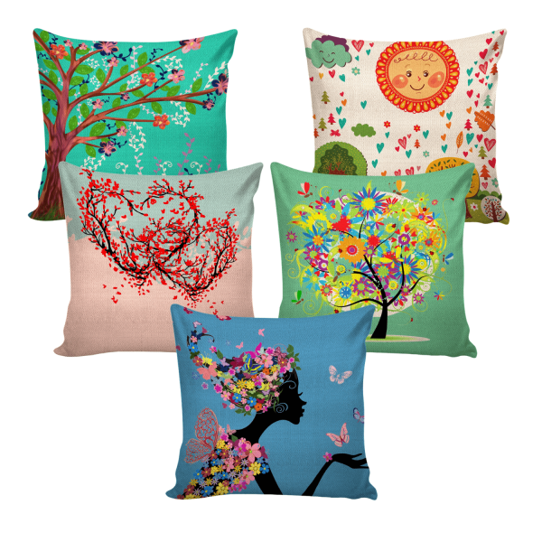 Digital Printed Cushion Cover (Pack of 5)