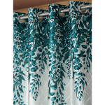 Polyester Semi Transparent Door Curtain (Pack of 2, Green)