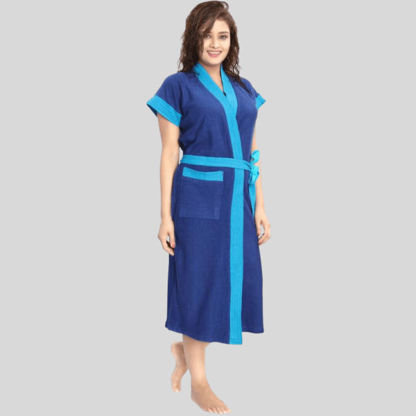 Free Size Bathrobe For Women (Navy Blue)