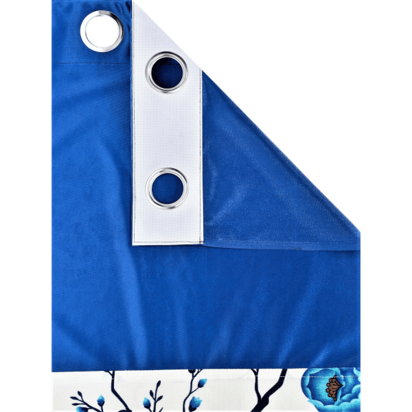 Polyester Semi Transparent Door Curtain (Pack of 2, Blue)