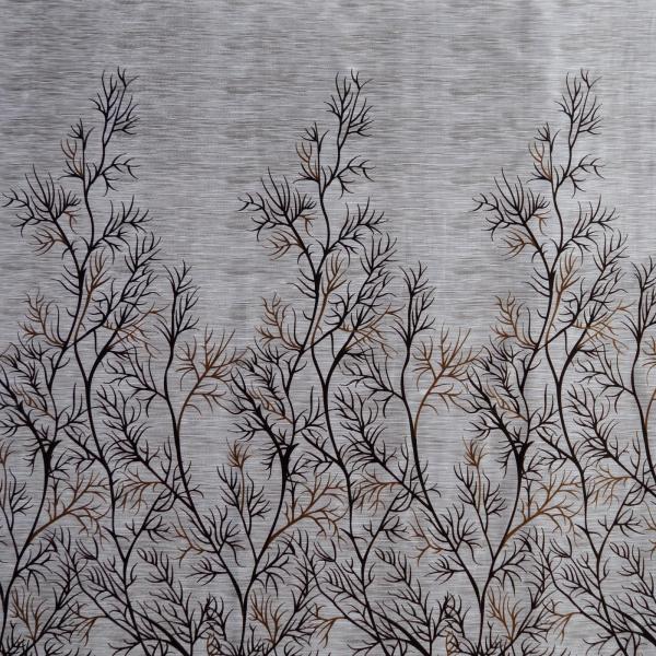 Polyester Semi Transparent Door Curtain (Pack of 2, Brown)