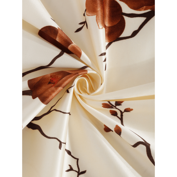 Polyester Semi Transparent Door Curtain (Pack of 2, Brown)