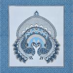 Double Bed Size Pure Cotton Jaipuri Bedsheet (Blue)