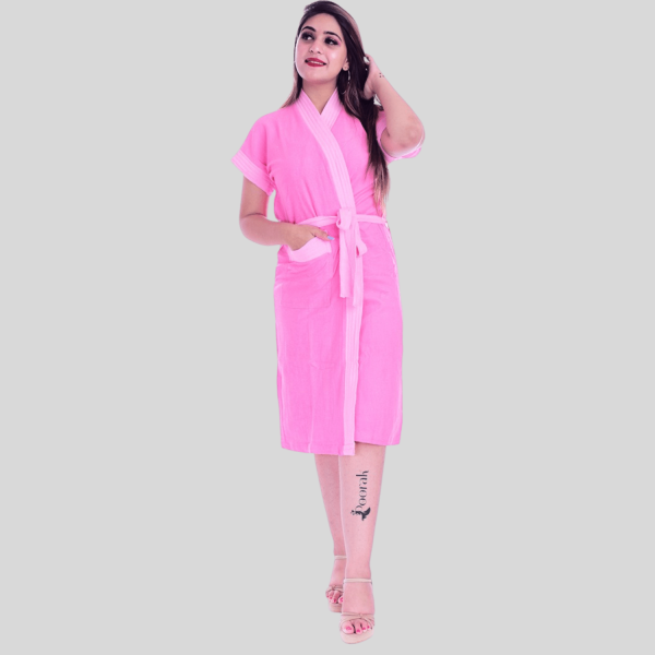 Free Size Bathrobe For Women (Light Pink)