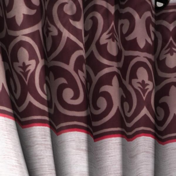 Polyester Semi Transparent Door Curtain (Pack of 2, Maroon)