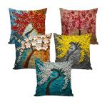 Digital Printed Velvet Cushion Cover (Pack of 5)