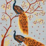 Double Bed Size Pure Cotton Jaipuri Bedsheet (Mayur Print, Green)