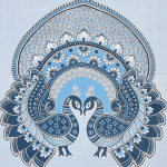 Double Bed Size Pure Cotton Jaipuri Bedsheet (Blue)