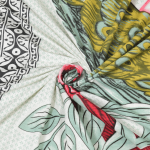 Double Bed Size Pure Cotton Jaipuri Bedsheet (Pink, Green)